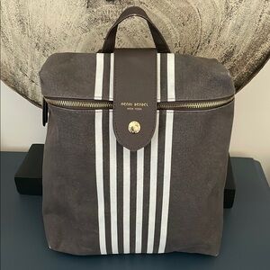 Henri Bendel  brown and white Backpack purse